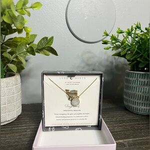 Gold Necklace with Crystal Pendant